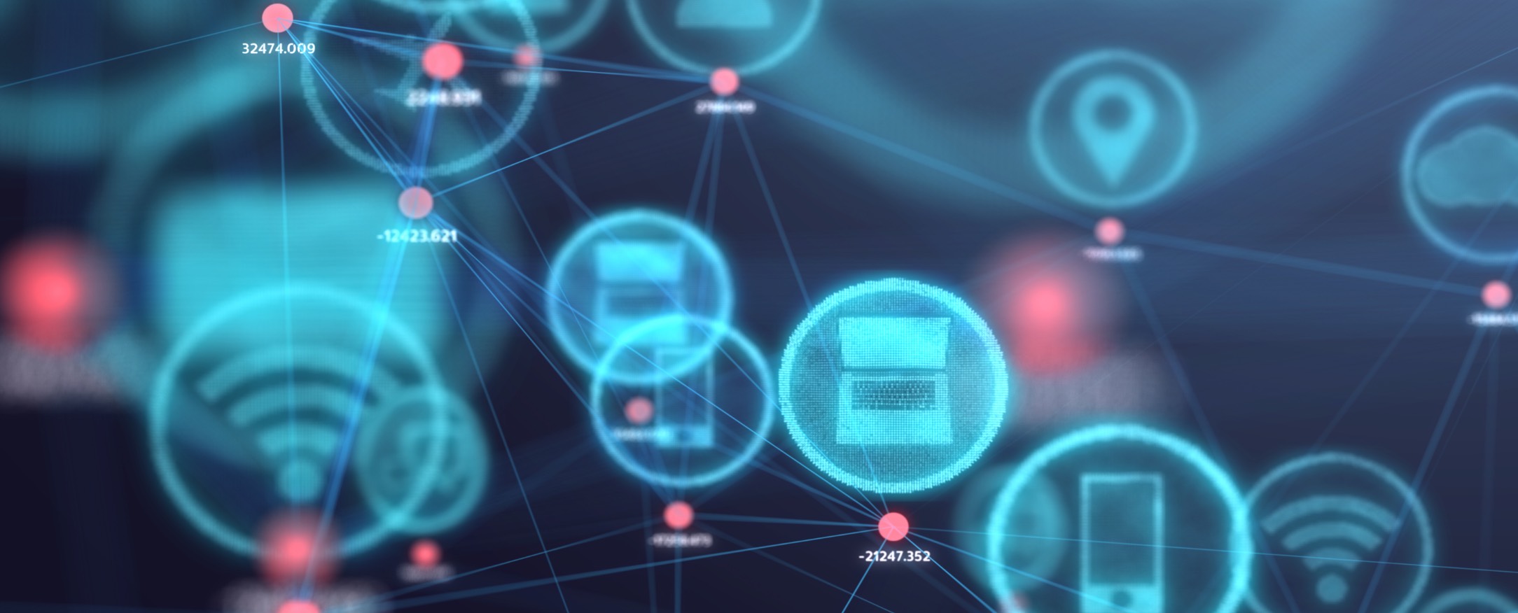 Abstract visualization of data points in space representing the problem of suspicious bot activity on Mechanical Turk and potential solutions