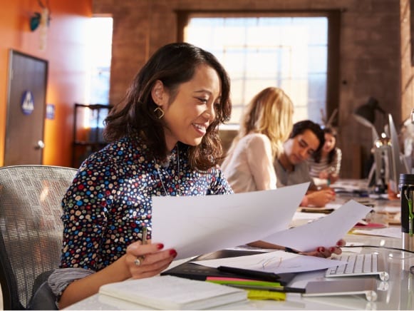 Nonprofit employees working