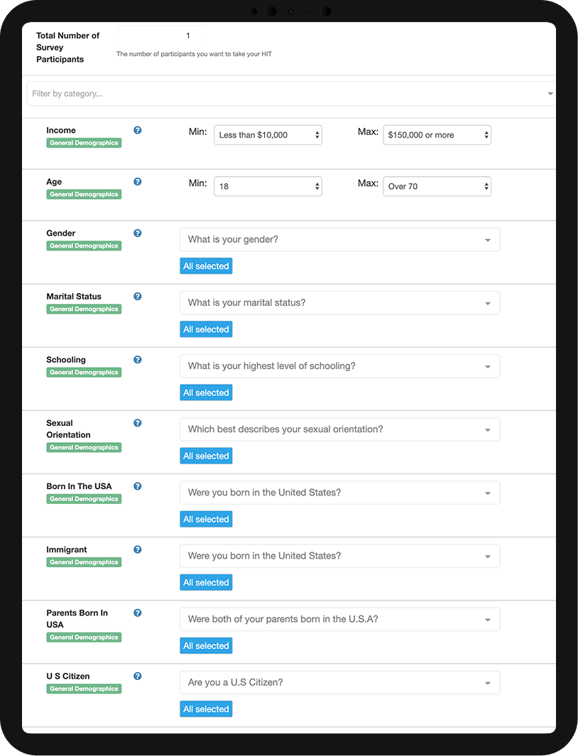 MTurk Toolkit on tablet
