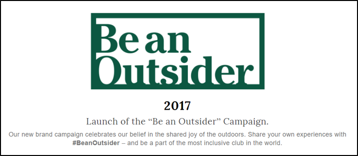 L.L. Bean advertisement featuring outdoor clothing and Maine scenery